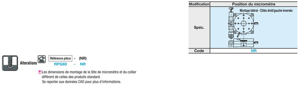 [Haute précision] Table rotative- Tête de micromètre:Affichage d'image associés