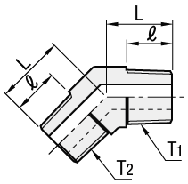 Raccords hydrauliques - Coude à 45°, PT fileté, PT fileté:Affichage d'image associés