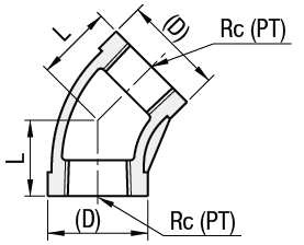 Raccords de tuyaux basse pression - Coude à 45°:Affichage d'image associés