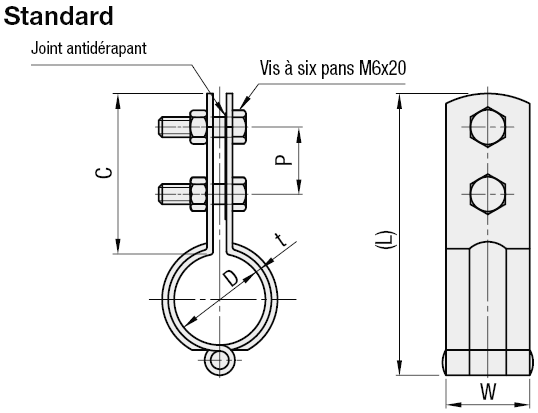 Supports de tuyau - Colliers pour tuyau vertical:Affichage d'image associés