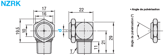 Buses de pulvérisation - Type à cône creux, buse à 90°:Affichage d'image associés