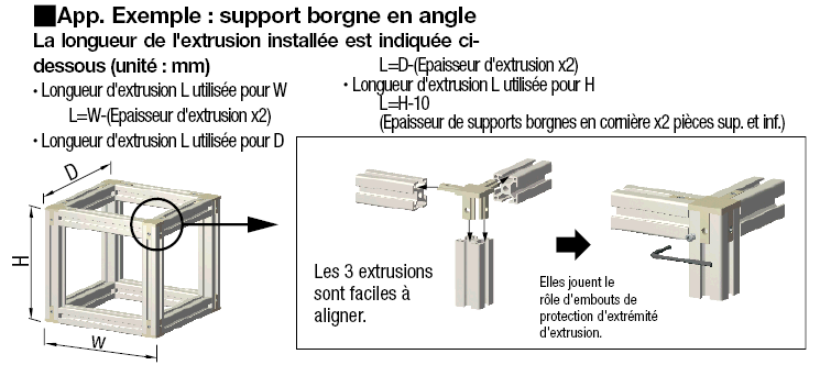 Supports borgnes en cornière - Série 6, base 30, type bidirectionnel:Affichage d'image associés