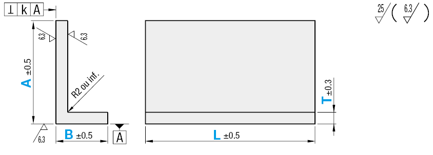 Équerres - Dimensions A, B, L et T sélectionnables:Affichage d'image associés