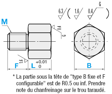 Cimblot d'Appui hexagonal, B/F standard:Affichage d'image associés