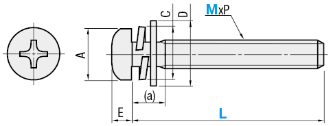 Vis bombé empreinte cruciforme type Phillips avec rondelle et rondelle élastique (boîte):Affichage d'image associés