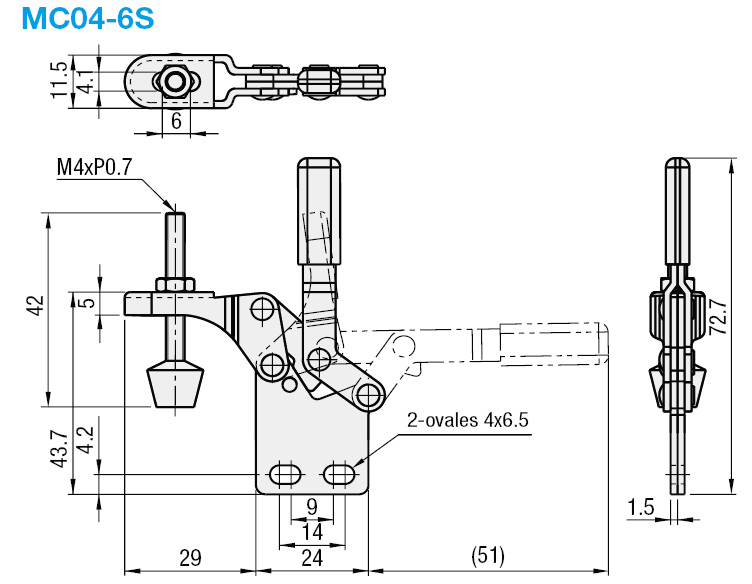 Dispositifs de serrage à genouillère - Poignée verticale, type à base verticale:Affichage d'image associés