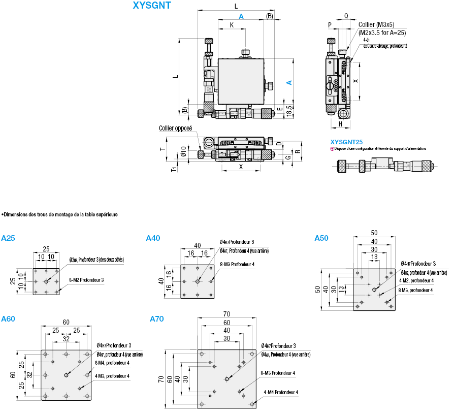 Table axes XY - Haute précision - Micromètre - Guide linéaire:Affichage d'image associés