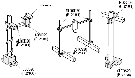 Montants Tube carré - Règle de mesure incorporée - Longueur configurable:Affichage d'image associés