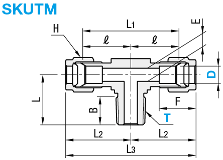 Raccords de tuyaux en acier inoxydable - Raccord union en T, raccordement fileté:Affichage d'image associés