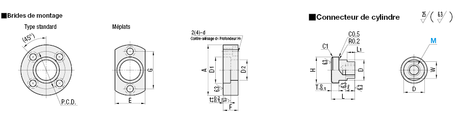 Joints flottants - Jeu de bride de montage/connecteur de cylindre:Affichage d'image associés