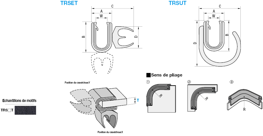 Joints de garniture à faible rebond/Hermétique à l'air/Angle large:Affichage d'image associés