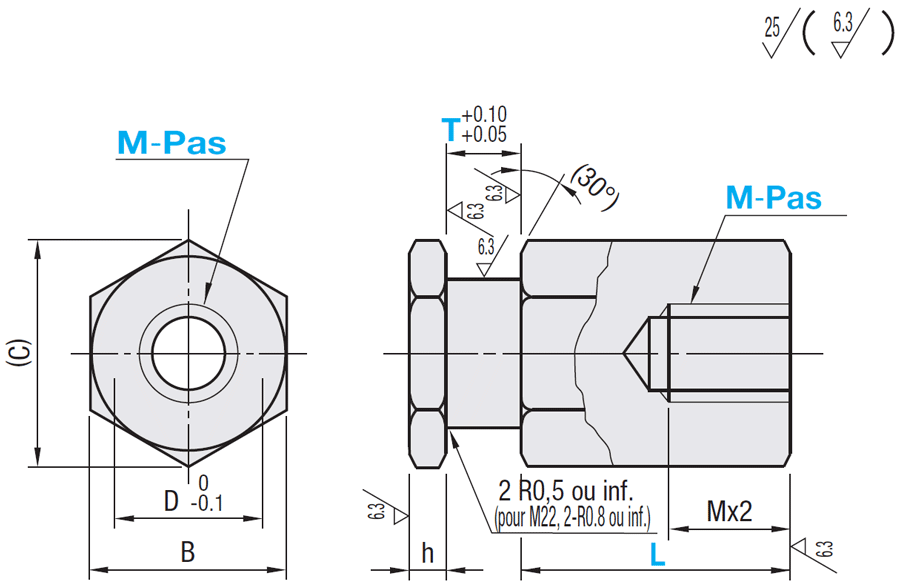 Articulation flottante/connecteur cylindrique taraudé/configurable:Affichage d'image associés