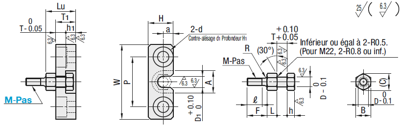 Articulation flottante/connecteur cylindrique fileté:Affichage d'image associés