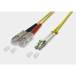 Câble de brassage duplex à fibre optique LC / SC 9 / 125µ OS2 - jaune 61952D-1.0M