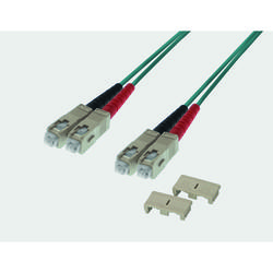 Câble de brassage duplex à fibre optique SC / SC 50 / 125µ OM3 - aqua 61522D-1.0M3