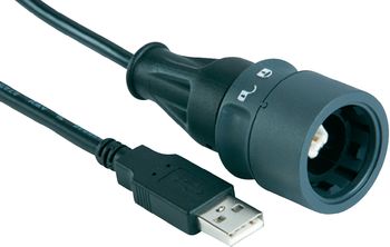 Le câble USB peut être verrouillé des deux côtés