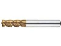 AS Coated High-Speed Steel Square End Mill, 4-Flute / Short AS-EM4S25