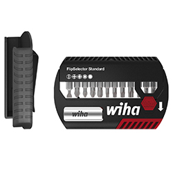 Wiha Coffret d'embouts FlipSelector Standard 25 mm mélangé 13 pcs,, 1/4" C6.3 avec clip attache-ceinture