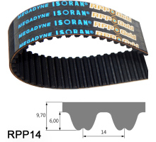 Courroie crantée / RPP8, RPP14 / CR (néoprène) / fibre de verre / MEGADYNE  1190-GLD14-37