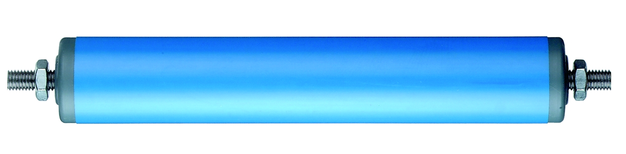 Rouleaux porteurs tubulaires en plastique bleu (S30)