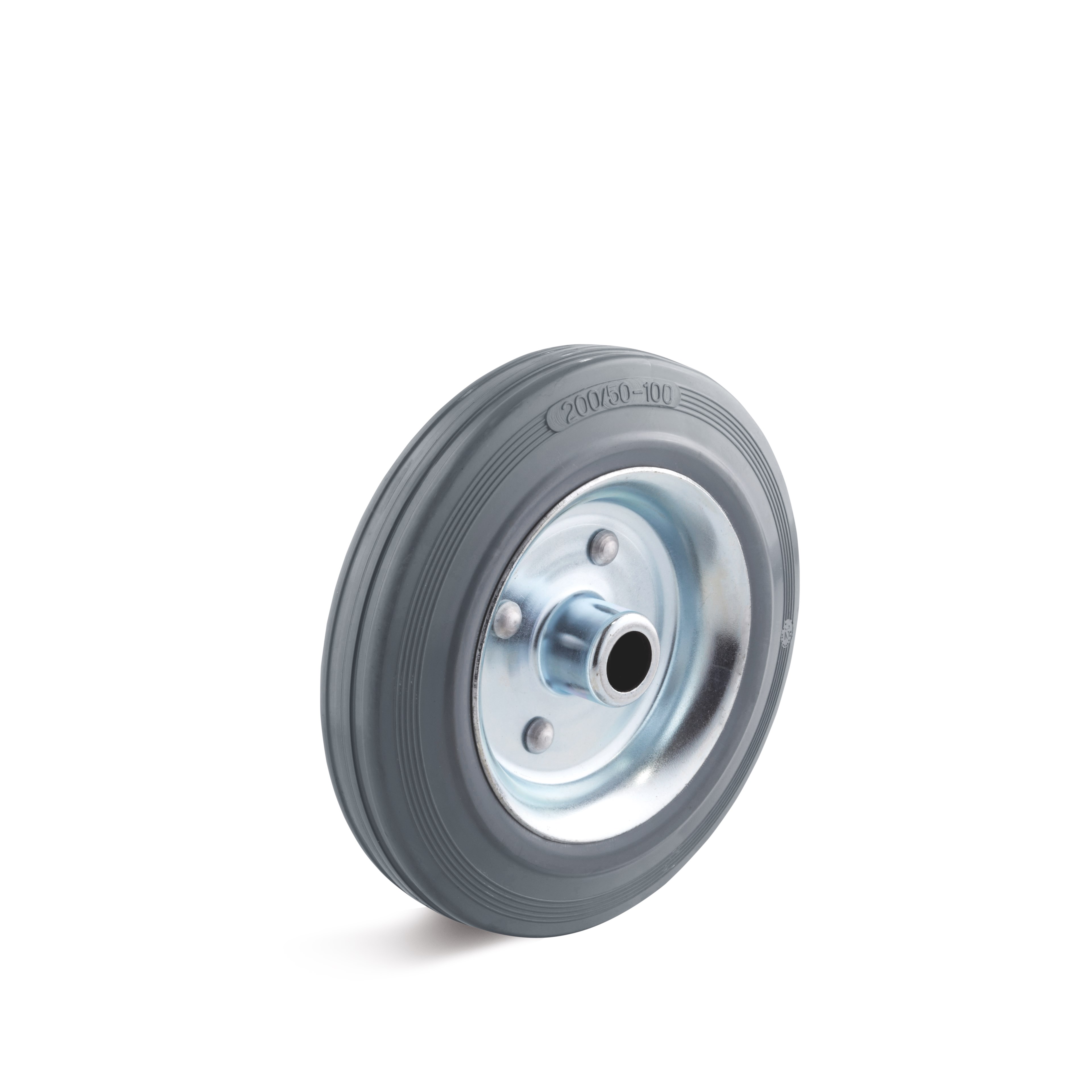 Solid rubber wheel with steel rim