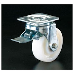 Roulettes d'appareil avec frein (roulettes pivotantes) / Diamètre des roues × largeur : 125 × 40 mm. Roues : nylon 6 / acier inoxydable
