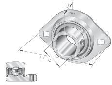 INA Bride carrée à deux boulons, en tôle d'acier, vis sans tête dans la bague intérieure, joint P 0008844210000