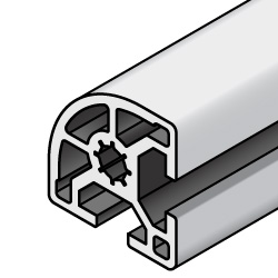 Série 8-45 - En R, 45x45mm, fente largeur 10mm