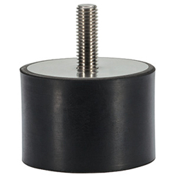 Tampons butée caoutchouc-métal / cylindrique / NR / A55 / 25150 / HALDER 25150.1310