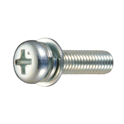 Vis mécaniques à tête cylindrique à empreinte cruciforme avec petite rondelle élastique / ordinaire intégrée  (SW + petite rondelle plate JIS) pour plaques fines