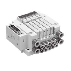 Électrovannes 5 voies / Compact JSY1000/3000/5000, Connexion D-Sub Connexion par câble plat