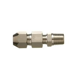 Connecteur mâle pour raccord de type double écrou pour tuyaux en cuivre de contrôle (type à filetage conique)