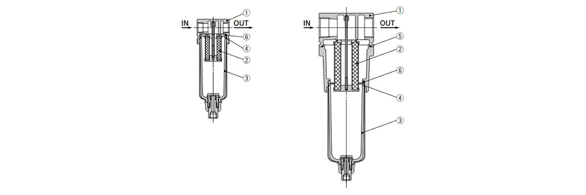 Drain Separator For Vacuums AMJ Series structural diagram