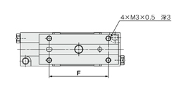 Schéma d’encombrement de la table pneumatique linéaire Série MXPJ6 pour MXPJ6-10
