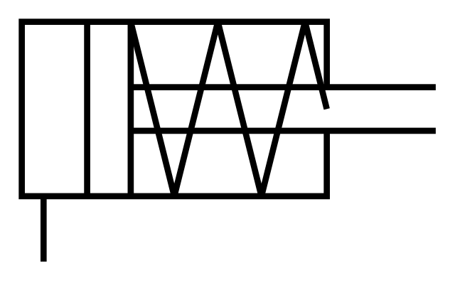 Vérin pneumatique simple effet avec rappel par ressort