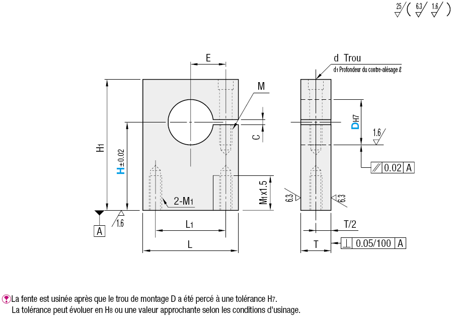 Supports d'arbre - À fixation inférieure, fente latérale:Affichage d'image associés