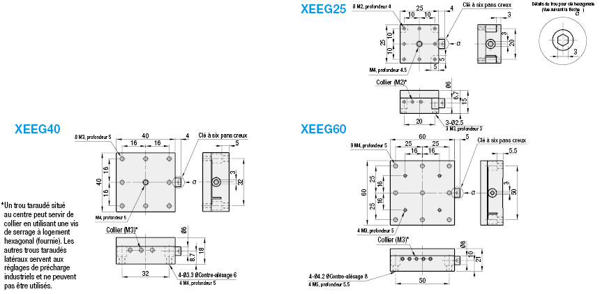 [Haute précision] Table en X - Queue d'aronde - Entraînement par clé à six pans:Affichage d'image associés