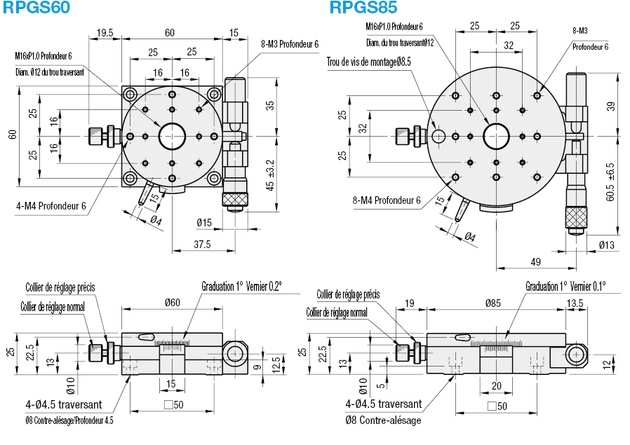 [Haute précision] Table rotative - Rouleaux croisés - Acier inoxydable:Affichage d'image associés