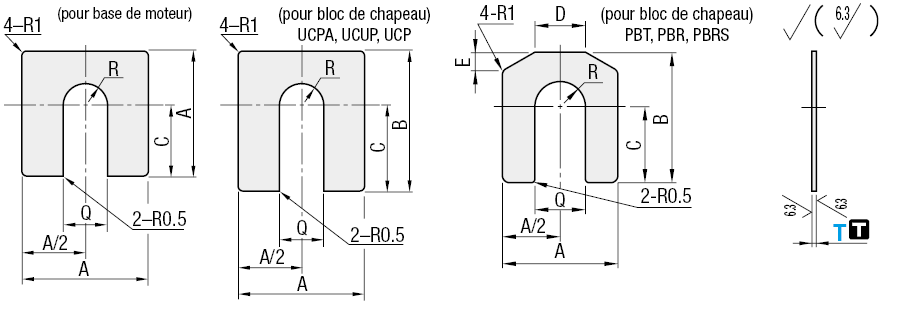 Cales carrées-pour bases de moteur:Affichage d'image associés