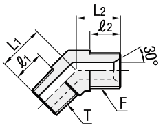 Raccords hydrauliques - Coude à 45°, femelle, PT fileté, PF fileté:Affichage d'image associés