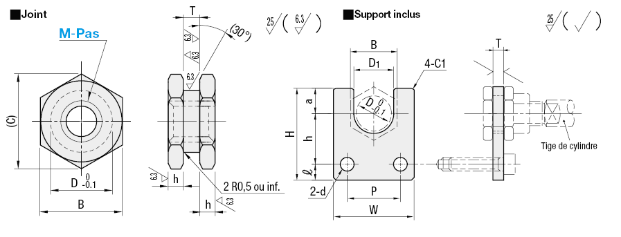 Joints flottants - Supports de plaque métallique:Affichage d'image associés