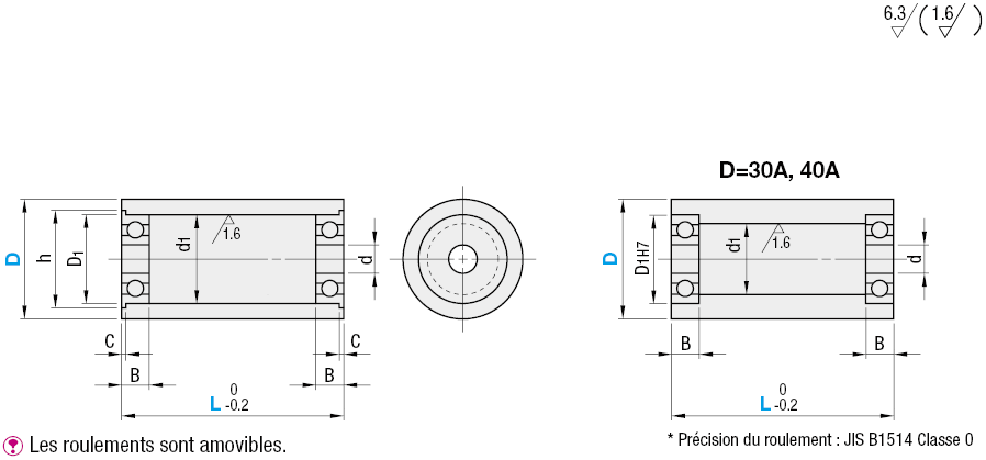 Galets tendeurs pour courroies plates - Droit, largeur: 38~90:Affichage d'image associés
