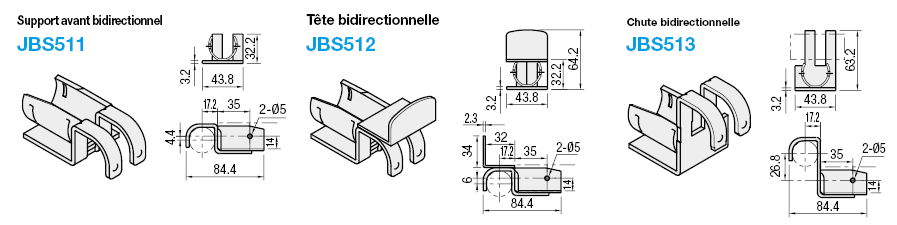 Pièces d'assemblage de tubes de glissière:Affichage d'image associés