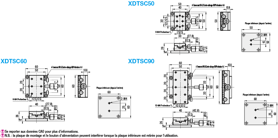 Table axe X - Crémaillère et pignon - Profil abaissé - Rainure à queue d'aronde:Affichage d'image associés