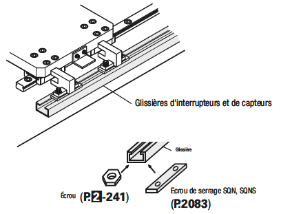 Rails pour interrupteur et capteur - Dimension L et Trous chanfreiné - Forme Y:Affichage d'image associés