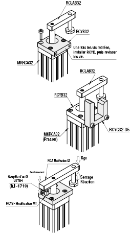 Supports de cylindres à bride rotative - Droit:Affichage d'image associés