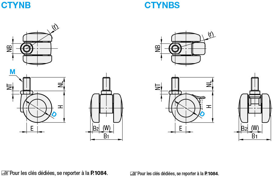 Roulette Nylon double roues:Affichage d'image associés