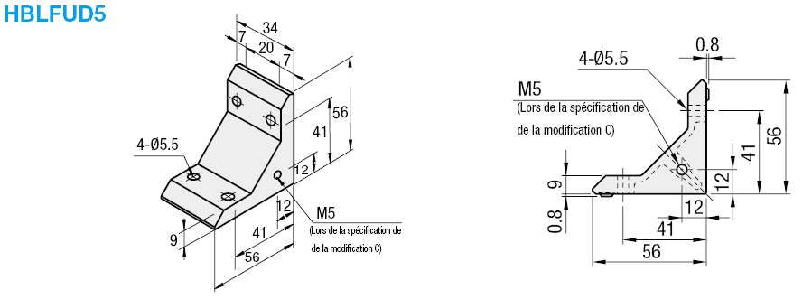 Supports inversés avec patte - Pour la série 5 - 4 trous pour 2 fentes:Affichage d'image associés
