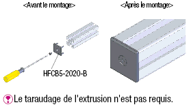 Embouts de protection des profilés extrudés - Pour la série 5 - Type à fixation par vis:Affichage d'image associés