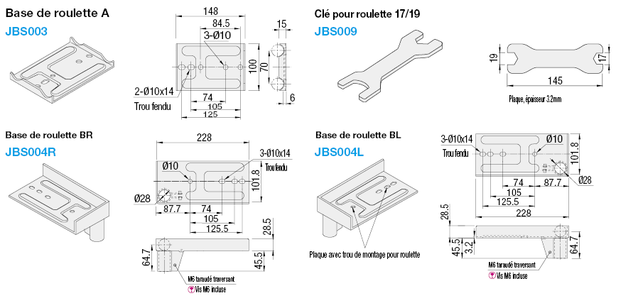 Pièces de fixation de roulettes:Affichage d'image associés